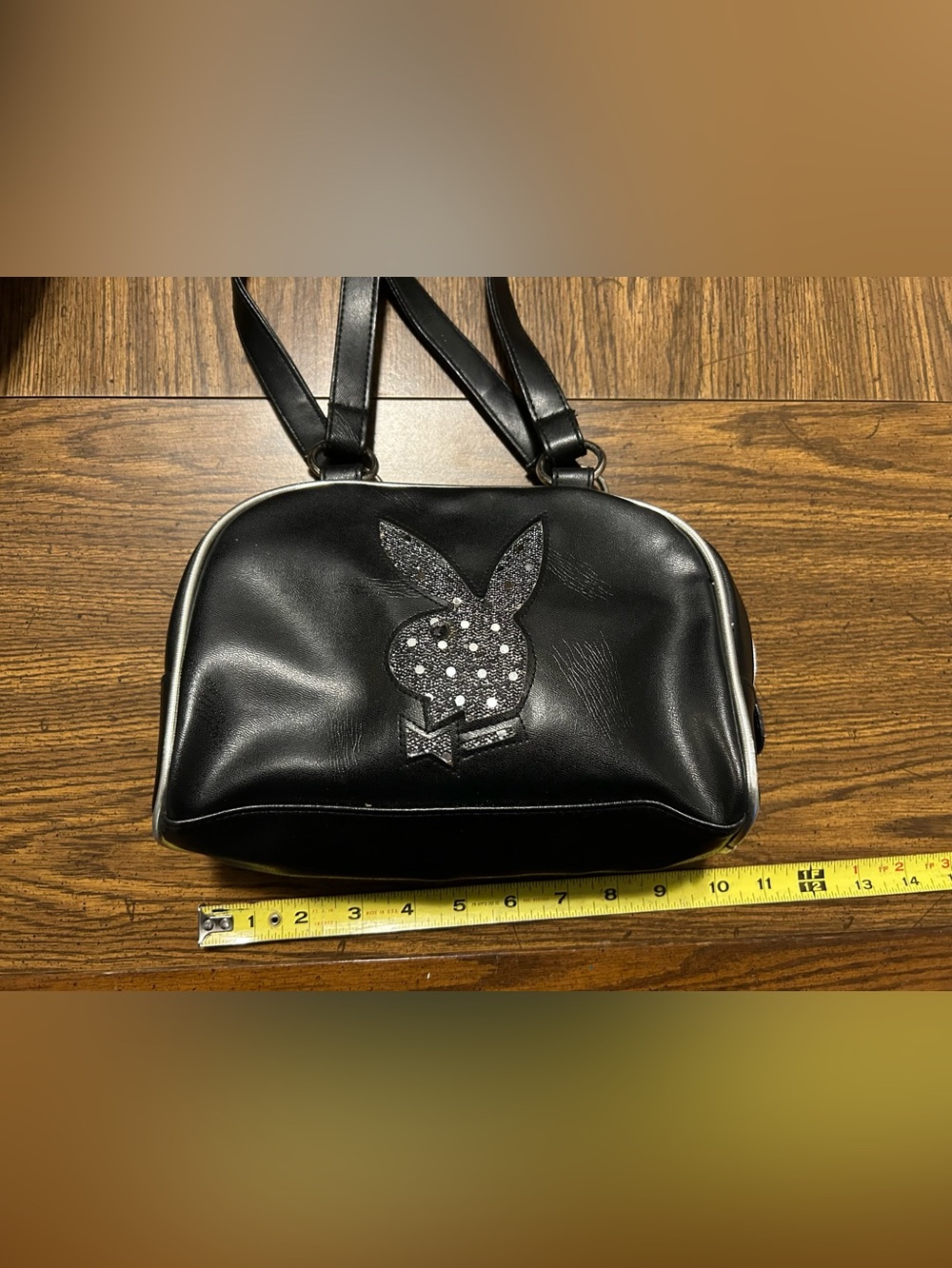 Rare Playboy Black sequin glitter Bunny mini bag